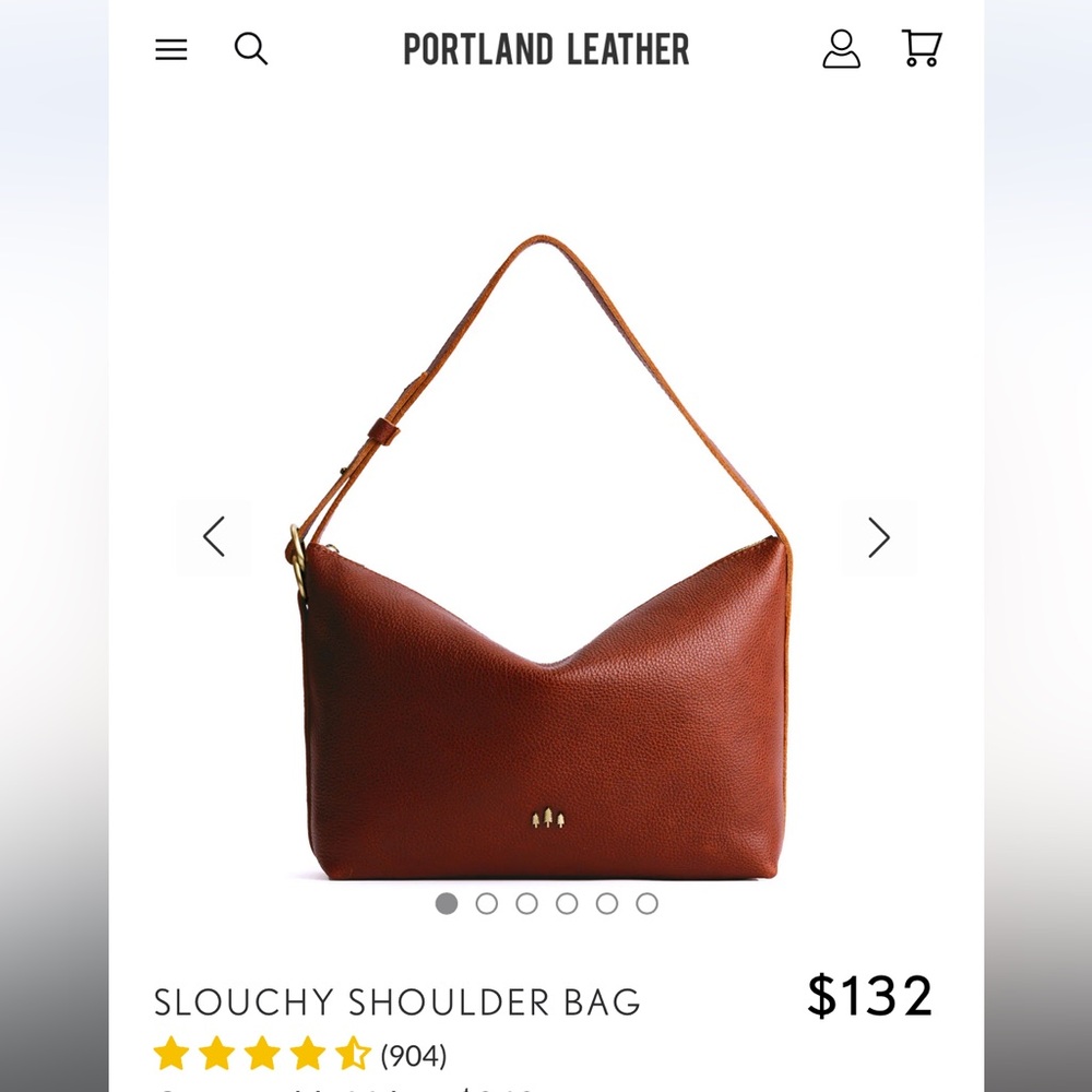 Portland Leather Slouchy Brown Shoulder Bag - Nutmeg, Versatile, Timeless Design